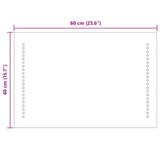 LED Bathroom Mirror Transparent 40 x 60 cm Tempered Glass 42045775