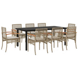 Garden Dining Set Black PE rattan UV-resistant materials 3213637