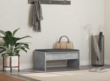 Hall Bench with Cushion Concrete Grey 63 x 38 x 40 cm 891547