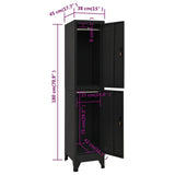 Locker Cabinet Black 38x45x180 cm Steel 339778