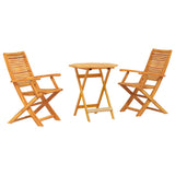 Folding Bistro Set Folding 3 pcs Brown Solid Acacia Wood 3375699