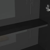 Bathroom Mirror Cabinet 60x15x75 cm MDF Shining Black 331524