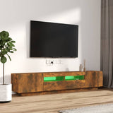 2 Piece TV Cabinet Set with LED Lights Smoked Oak Engineered Wood 3120170