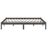 810039 Bed Frame without Mattress Grey Solid Wood 200x200 cm