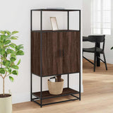 Highboard Brown Oak 68x35x139 cm Engineered Wood and Metal 849043