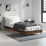 Bed Frame without Mattress Smoked Oak 75x190 cm Small Single Engineered Wood 832314