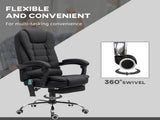 Office Chair with 6 Point Massage Back Heat, Linen Desk Chair with Footrest Adjustable Height T3398P343362