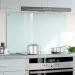 Kitchen Backsplash White 100 x 60 cm Tempered Glass 249462