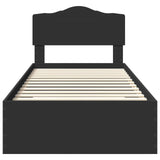 Bed Frame with Headboard Black 70 x 190 cm Engineered Wood 3413257