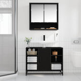 Bathroom Cabinet Black Oak 80 x 33 x 60 cm Engineered Wood 883639
