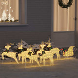 LED Reindeers 7 pcs Gold Fabric 3385890
