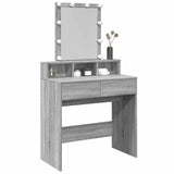 Dressing Table with LED Grey Sonoma 80x41x144.5 cm 848183