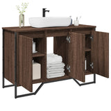 Bathroom Sink Cabinet Brown Oak 91x35x60 cm Engineered Wood 848663