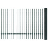 Welded Wire Fence with Posts 50 x 1.4 m PVC-Coated Steel Green 3336523