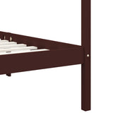 Bed Frame Dark Brown Solid Pine Wood and Plywood Slats 90 x 200 cm 283268