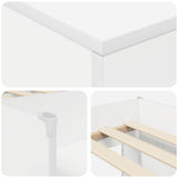 Loft Bed Frame with Cabinet 3 pcs White Engineered Wood 3423390