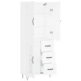 Highboard White 69.5x34x180 cm Engineered Wood 3198097