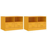 TV Cabinets 2 pcs Mustard Yellow 67x39x44 cm Steel 841746