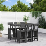 7 Piece Garden Bar Set Grey Solid Wood Pine 3157813