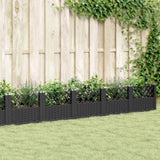 Garden Planter with Pegs Black 363.5x43.5x43.5 cm PP 368027