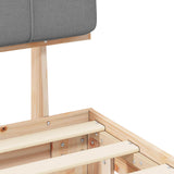 Bed Frame with Upholstered Headboard Natural and Light Grey 877409