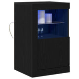 LED Sideboard 2 pcs Black Oak 41 x 37 x 67 cm Engineered Wood 863023