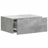 Wall-Mounted Bedside Cabinet with Drawer 2 pcs Concrete Grey 898452