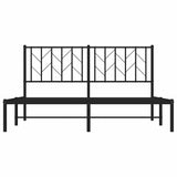Metal Bed Frame without Mattress with Headboard Black 150x200cm 374439