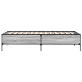 ZNTS Bed Frame Grey Sonoma 75x190 cm Small Single Engineered Wood and Metal 844994