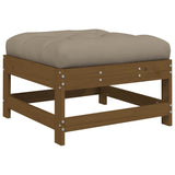 Garden Footstool with Cushion Honey Brown Solid Wood Pine 825558