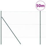 Fence with Posts Green 1.6 x 50 m PVC-coated steel 3352725