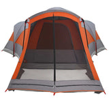 Family Tent Tunnel 8-Person Grey and Orange Waterproof 4009554
