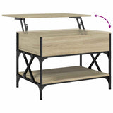 Coffee Table Sonoma Oak 70x50x50 cm Engineered Wood and Metal 845352