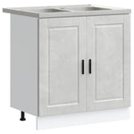 Sink Base Cabinet with Door Porto 2 pcs Grey 80 x 46 x 84.5 cm 3315025