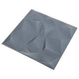 3D Wall Panels 48 pcs 50x50 cm Diamond Grey 12 m 150920