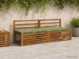 2-Piece Bench Cushions SOEST 100% Polyester Leaf Design 949473