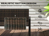 2 Seater Rattan Garden Bench, Outdoor Bench Quick-Drying Cotton Padding, Wicker Garden Loveseat T3398P317663