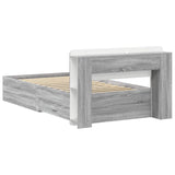 Bed Frame with Storage Grey Sonoma 90 x 190 cm Engineered Wood 3433712
