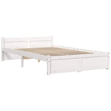 Bed Frame without Mattress White Solid Wood 120x200 cm 815040