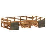 Sofa Sets 10 pcs Natural Solid Acacia Wood 3384875