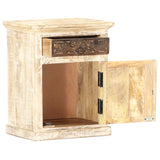 Bedside Cabinet White 40x30x50 cm Solid Mango Wood 285896