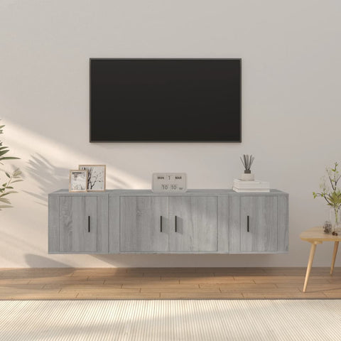3 Piece TV Cabinet Set Grey Sonoma Engineered Wood 3188404