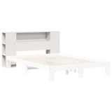 Headboard with Storage White 160 cm Solid Wood Pine 855625