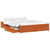 Bed Frame with Drawer with Storage Solid Pine Wood 3423806