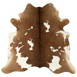 Real Cowhide Rug Brown and White 180x220 cm 376703