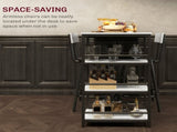 Three-Piece Kitchen Dining Set, with Shelves - Grey/Black T3398P343524