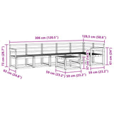 Outdoor Sofa Set 7 pcs White Solid Acacia Wood 3387723