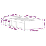 Bed Frame without Mattress Grey Sonoma 90x200 cm 3203829