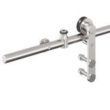 Sliding Door Hardware Kit 200 cm Stainless Steel Silver 4009702