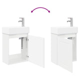 Bathroom Vanity Unit with Tap High Gloss White 889495